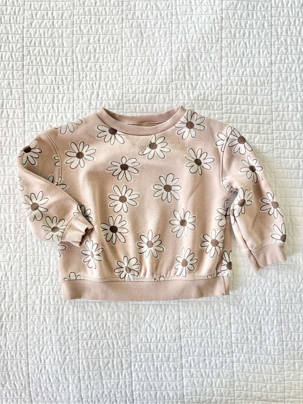 Little Co Blush Pink Daisy Sweatshirt - Toddler Girls Size 2T